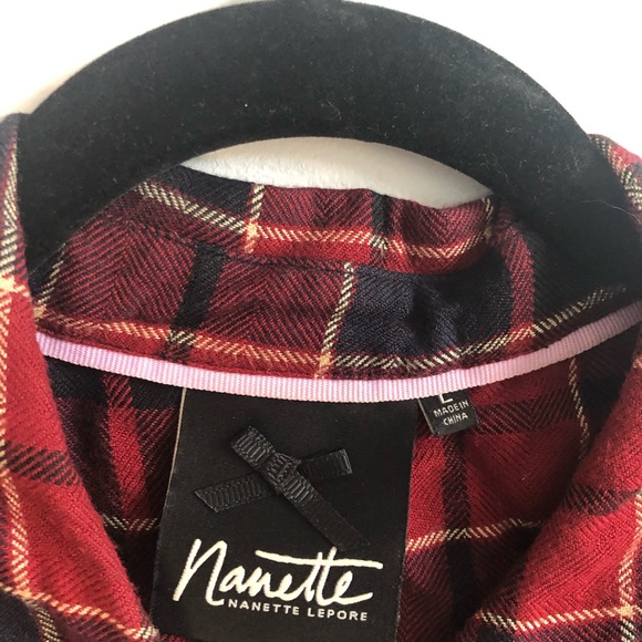 Nanette Lepore Plaid Frayed Buttondown - Picture 4 of 9